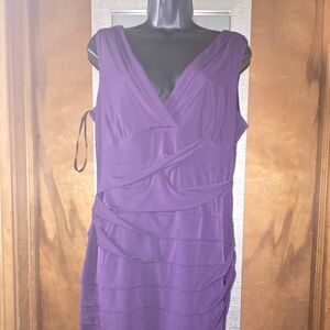 Elegant Purple Sleeveless Dress